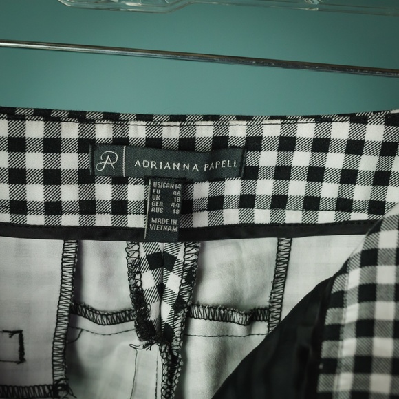Adrianna Papell 14 Black White Plaid Check Pants - Picture 4 of 6